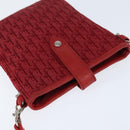 Christian Dior Trotter Canvas Shoulder Bag Red Silver Auth 147558-6