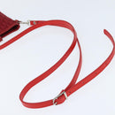 Christian Dior Trotter Canvas Shoulder Bag Red Silver Auth 147558-7