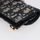 Christian Dior Trotter Canvas Saddle Coin Card Case Navy Auth 147559-15
