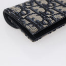 Christian Dior Trotter Canvas Saddle Coin Card Case Navy Auth 147559-16