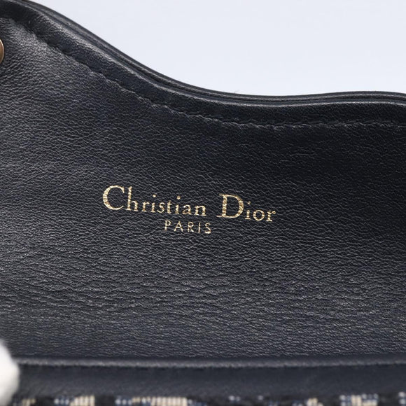 Christian Dior Trotter Canvas Saddle Coin Card Case Navy Auth 147559