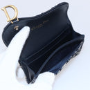 Christian Dior Trotter Canvas Saddle Coin Card Case Navy Auth 147559-9