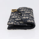Christian Dior Trotter Canvas Saddle Coin Card Case Navy Auth 147559-4