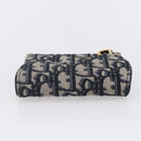 Christian Dior Trotter Canvas Saddle Coin Card Case Navy Auth 147559-5