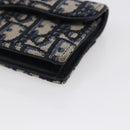 Christian Dior Trotter Canvas Saddle Coin Card Case Navy Auth 147559-7