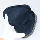 Christian Dior Trotter Canvas Saddle Pouch Blue Gold Auth 147560-14