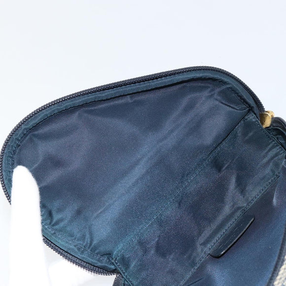 Christian Dior Trotter Canvas Satteltasche Blau Gold Auth 147560