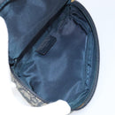 Christian Dior Trotter Canvas Saddle Pouch Blue Gold Auth 147560-16