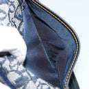 Christian Dior Trotter Canvas Saddle Pouch Blue Gold Auth 147560-19