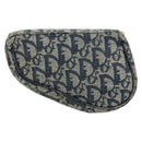 Christian Dior Trotter Canvas Saddle Pouch Blue Gold Auth 147560-3