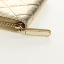 CHANEL Matelasse Compact Wallet Leather Champagne Gold CC Auth 147563V-13