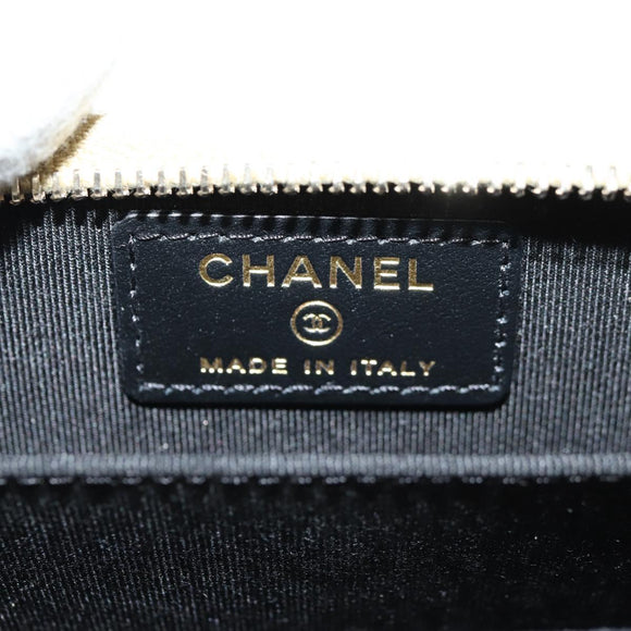 CHANEL Matelasse Compact Wallet Leather Champagne Gold CC Auth 147563V