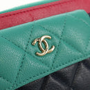 CHANEL Matelasse Cruise Line Long Wallet Navy Gold CC Auth 147564V-12
