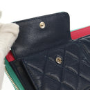 CHANEL Matelasse Cruise Line Long Wallet Navy Gold CC Auth 147564V-13