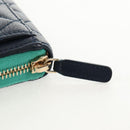 CHANEL Matelasse Cruise Line Long Wallet Navy Gold CC Auth 147564V-17