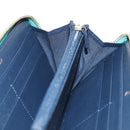 CHANEL Matelasse Cruise Line Long Wallet Navy Gold CC Auth 147564V-22