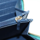 CHANEL Matelasse Cruise Line Long Wallet Navy Gold CC Auth 147564V-23