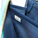 CHANEL Matelasse Cruise Line Long Wallet Navy Gold CC Auth 147564V-25