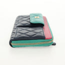 CHANEL Matelasse Cruise Line Long Wallet Navy Gold CC Auth 147564V-5