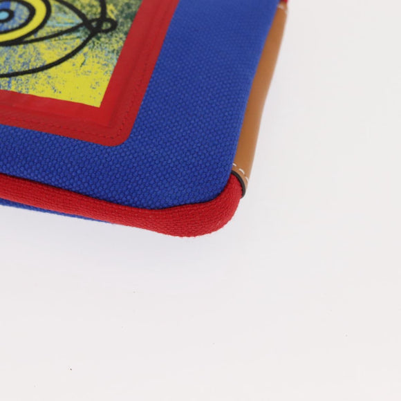 LOEWE Eye Loewe Neck Pouch Canvas Blue Auth 147565