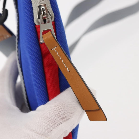 LOEWE Eye Loewe Neck Pouch Canvas Blue Auth 147565