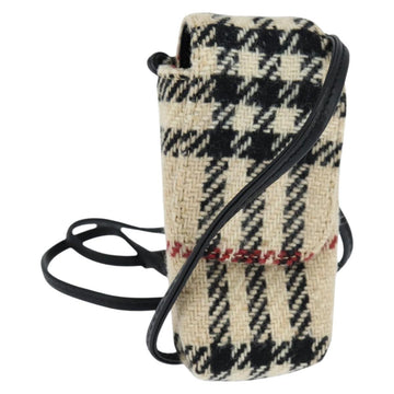 BURBERRY Nova Check Shoulder Pouch Canvas Beige Auth 147566