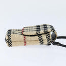 BURBERRY Nova Check Shoulder Pouch Canvas Beige Auth 147566-5