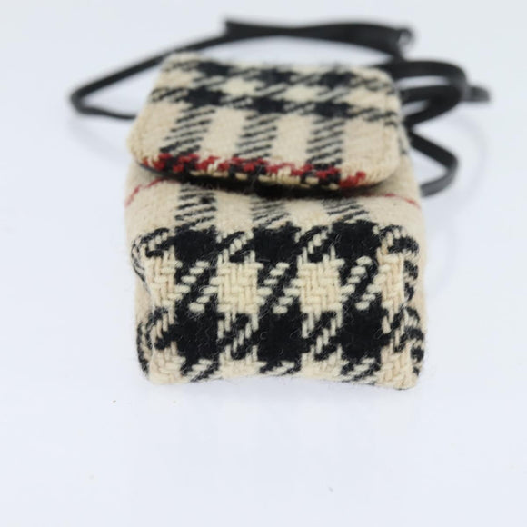BURBERRY Nova Check Shoulder Pouch Canvas Beige Auth 147566