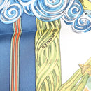 HERMES Carre 90 Scarf ""Au FIL de La SOIE"" Silk Blue Auth 147568-13