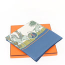 HERMES Carre 90 Scarf ""Au FIL de La SOIE"" Silk Blue Auth 147568-12