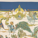 HERMES Carre 90 Scarf ""Au FIL de La SOIE"" Silk Blue Auth 147568-3