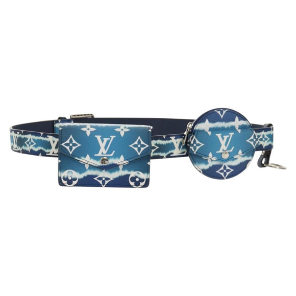 LOUIS VUITTON Monogram Escal Ceinture Belt 37.6"" Blue M0253W LV Auth 147571M