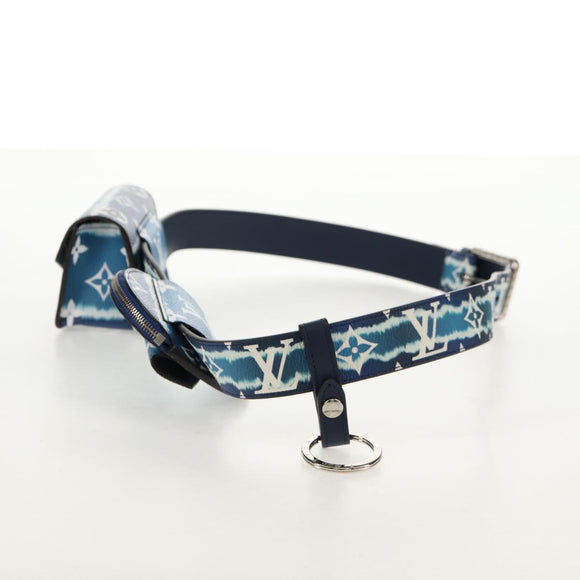 LOUIS VUITTON Monogram Escal Ceinture Belt 37.6"" Blue M0253W LV Auth 147571M