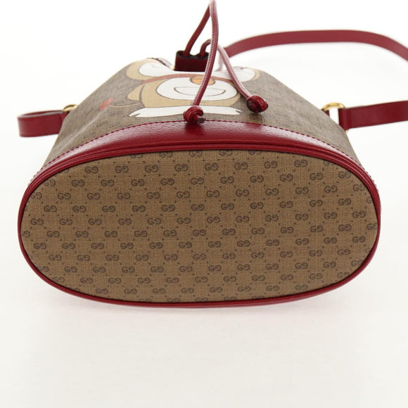 GUCCI Micro GG Supreme Doraemon Collaboration Bag PVC Beige 655597 Auth 147572M