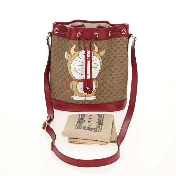 GUCCI Micro GG Supreme Doraemon Collaboration Bag PVC Beige 655597 Auth 147572SM