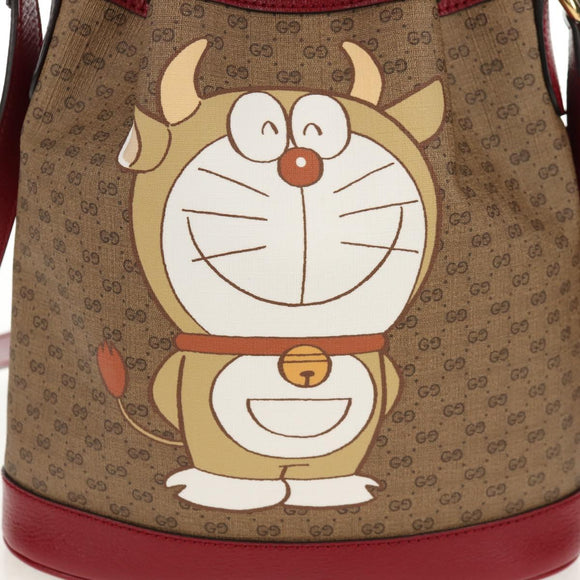GUCCI Micro GG Supreme Doraemon Collaboration Bag PVC Beige 655597 Auth 147572M