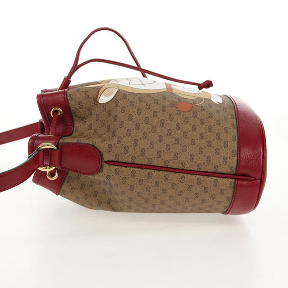 GUCCI Micro GG Supreme Doraemon Collaboration Bag PVC Beige 655597 Auth 147572M