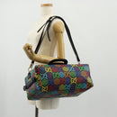 GUCCI GG Psychedelic Boston Bag PVC 2way Multicolor Silver 587866 Auth 147573M-27
