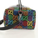 GUCCI GG Psychedelic Boston Bag PVC 2way Multicolor Silver 587866 Auth 147573M-5