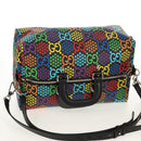 GUCCI GG Psychedelic Boston Bag PVC 2way Multicolor Silver 587866 Auth 147573M-7