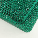PRADA Shoulder Bag Sequin Green Silver Auth 147577SM-13