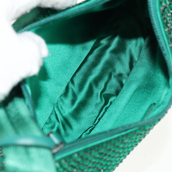 PRADA Shoulder Bag Sequin Green Silver Auth 147577SM