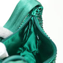 PRADA Shoulder Bag Sequin Green Silver Auth 147577SM-19
