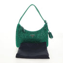 PRADA Shoulder Bag Sequin Green Silver Auth 147577SM-23