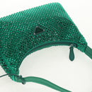 PRADA Shoulder Bag Sequin Green Silver Auth 147577SM-6