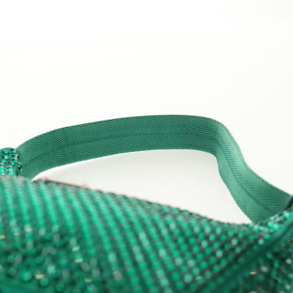 PRADA Shoulder Bag Sequin Green Silver Auth 147577SM