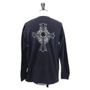 Chrome Hearts Horseshoe Print Long Sleeve Top Cotton Black Auth 147578M-2