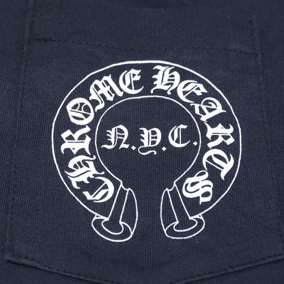 Chrome Hearts Horseshoe Print Long Sleeve Top Cotton Black Auth 147578M