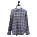Chrome Hearts Check Shirt Long Sleeved Cotton Navy Auth 147580M-1