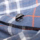 Chrome Hearts Check Shirt Long Sleeved Cotton Navy Auth 147580M-13